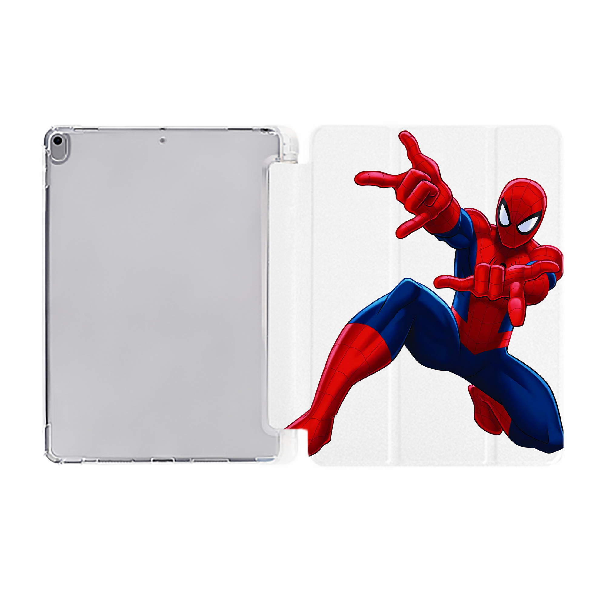 （画像用） Spider Man スパイダーマン IPad ケース ペン収納付き 三つ折りスタンド PUレザー×シリコン 対応機種9.5/10.5/10.9インチ